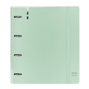 safta carpeta de 4 anillas pp foam anillas de 35mm incluye 100 hojas a4 27x32x4cm color verde pastel