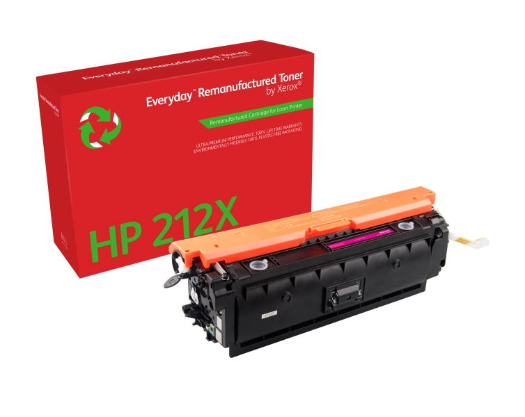 xerox everyday hp w2123x magenta cartucho de toner remanufacturado reemplaza 212x