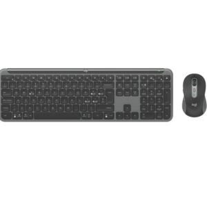 logitech mk950 pack inalambrico usb teclado multimedia + raton 1000dpi botones easy switch color grafito
