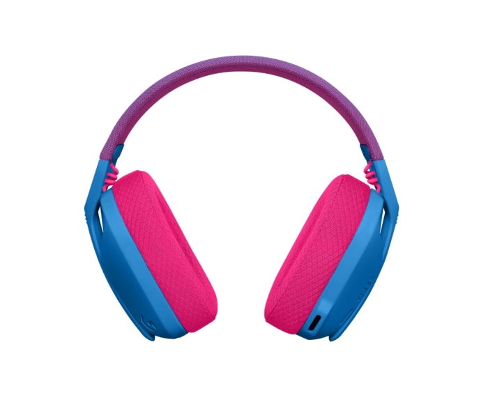 logitech g435 auriculares gaming inalambricos diadema ajustable bluetooth lightspeed 2 microfonos color azul y frambuesa