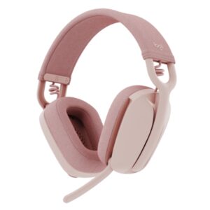 logitech zone vibe 100 auriculares inalambricos bluetooth 5.2 alcance 30 metros 2 microfonos color rosado