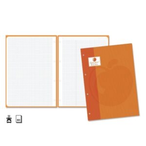 golden extra recambio de 80 hojas 90gr cuadricula 4x4 formato a4 4 taladros y banda de color naranja