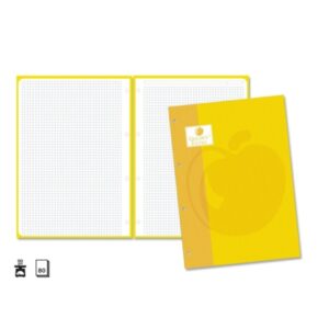 golden extra recambio de 80 hojas 90gr cuadricula 4x4 formato a4 4 taladros y banda de color amarillo