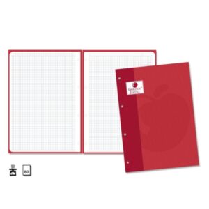 golden extra recambio de 80 hojas 90gr cuadricula 4x4 formato a4 4 taladros y banda de color rojo