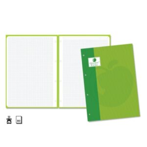 golden extra recambio de 80 hojas 90gr cuadricula 4x4 formato a4 4 taladros y banda de color verde