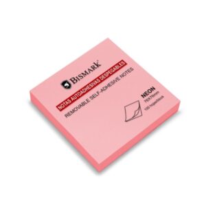 bismark bloc de 100 notas adhesivas 76x76mm color rosa neon