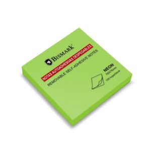 bismark bloc de 100 notas adhesivas 76x76mm color verde neon