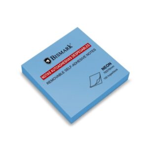 bismark bloc de 100 notas adhesivas 76x76mm color azul neon
