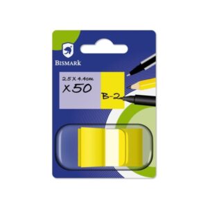 bismark dispensador con 50 marcadores reposicionables 44 x 25mm para marcar, señalar o destacar informacion color amarillo