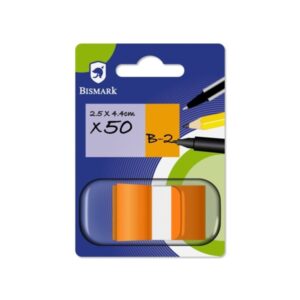 bismark dispensador con 50 marcadores reposicionables 44 x 25mm para marcar, señalar o destacar informacion color naranja