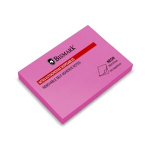 bismark bloc de 100 notas adhesivas 76x127mm color magenta neon