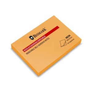 bismark bloc de 100 notas adhesivas 76x127mm color naranja neon