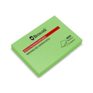 bismark bloc de 100 notas adhesivas 76x127mm color verde neon