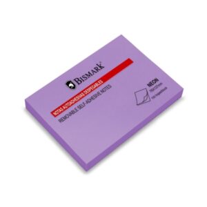 bismark bloc de 100 notas adhesivas 76x127mm color morado neon