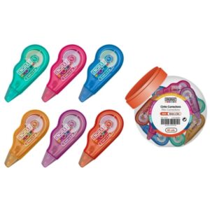 ingraf mini mediterraneo expositor con 48 mini cintas correctoras 5mmx5m perfecta adherencia al papel cuerpo de colores surtidos