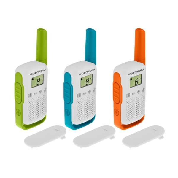 motorola t42 pack 3 walkie talkies 16 canales pmr446 alcance hasta 4km autonomia hasta 18h