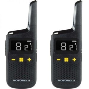 motorola xt185 pack 2 walkie talkies 16 canales pmr446 + 121 codigos alcance de hasta 8km autonomia hasta 24h
