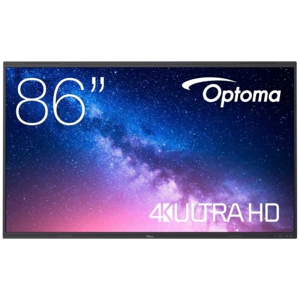 optoma creative touch serie 5 pantalla interactiva tactil 86" ultrahd 4k certificacion google edla tiempo de respuesta 6ms 32 puntos tactiles simultaneos hdmi, vga, displayport, usb a, c, rj 45 android 13