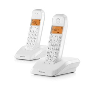 motorola s1202 telefono inalambrico dect + 1 supletorio identificador de llamada contestador manos libres color blanco