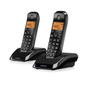 motorola s1202 telefono inalambrico dect + 1 supletorio identificador de llamada contestador manos libres color negro