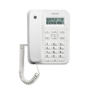 motorola ct202 telefono fijo manos libres identificador de llamadas color blanco