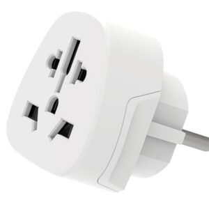 ewent ew1480 adaptador de viaje universal usa, uk, aus y europa a schuko color blanco
