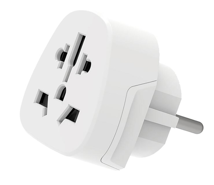 ewent ew1480 adaptador de viaje universal usa, uk, aus y europa a schuko color blanco