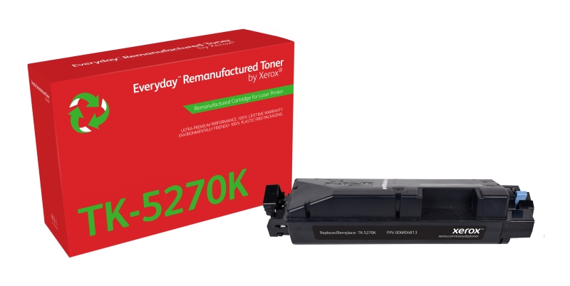 xerox everyday kyocera tk5270 negro cartucho de toner remanufacturado reemplaza 1t02tv0nl0/tk5270k