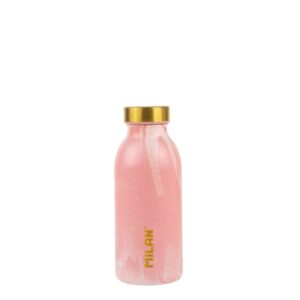milan serie lava botella isotermica 0.35l doble pared de acero inoxidable liquidos calientes hasta 12h, frios hasta 24h color rosa