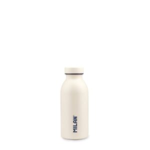 milan coleccion 430 botella isotermica 0.35l doble pared de acero inoxidable liquidos calientes hasta 12h, frios hasta 24h color blanco