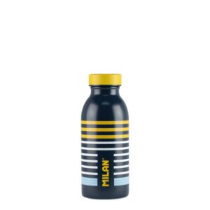 milan serie especial swims botella isotermica 0.35l doble pared de acero inoxidable liquidos calientes hasta 12h, frios hasta 24h color azul marino/amarillo