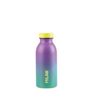 milan serie sunset botella isotermica 0.35l doble pared de acero inoxidable liquidos calientes hasta 12h, frios hasta 24h color turquesa/violeta
