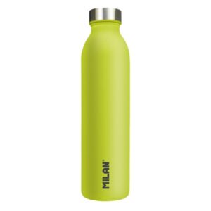 milan serie acid botella isotermica 0.59l doble pared de acero inoxidable liquidos calientes hasta 12h, frios hasta 24h color amarillo