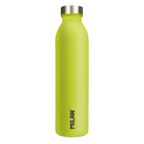 milan serie acid botella isotermica 0.59l doble pared de acero inoxidable liquidos calientes hasta 12h, frios hasta 24h color amarillo