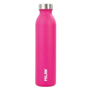 milan serie acid botella isotermica 0.59l doble pared de acero inoxidable liquidos calientes hasta 12h, frios hasta 24h color rosa