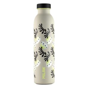 milan serie especial wallpaper botella isotermica 0.59l doble pared de acero inoxidable liquidos calientes hasta 12h, frios hasta 24h color beige