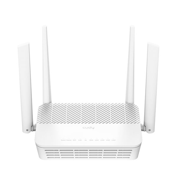 cudy router wifi 6 mesh gigabit dual band ax3000 velocidad hasta 1000mbps 5 puertos 4 antenas fijas de 5dbi tecnologia mu mimo color blanco