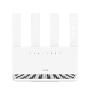cudy router wifi 7 gigabit dual band be3600 velocidad hasta 1000mbps 4 puertos 4 antenas fijas de 5dbi tecnologia mu mimo color blanco