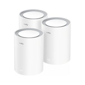 cudy pack de 3 sistemas wifi mesh 7 gigabit dual band be3600 velocidad hasta 1000mbps 3 puertos antenas internas color blanco