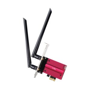 cudy adaptador de red pcie tribanda wifi 7 be9300 bluetooth 5.4 disipador termico color negro/rojo