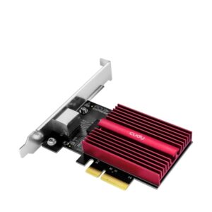 cudy adaptador de red pcie velocidad hasta 10 gbps autoadaptativo pci express 3.0 x4 color negro/rojo