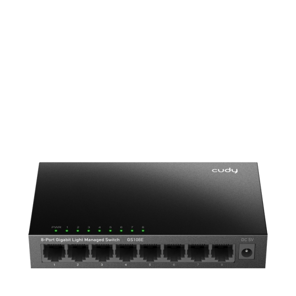 cudy switch gigabit de 8 puertos facil administracion velocidad hasta 1000mbps plug and play carcasa de metal ahorro de energia color negro