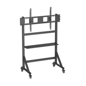 ewent ew1584 soporte de suelo para pantallas interactivas/tv de 55 a 100" bandeja multiusos peso max. 120kg altura ajustable ruedas color negro