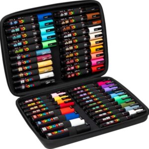 posca maletin premium con 40 marcadores de pintura surtido en color y trazo punta de poliester tinta pigmentada base agua resistente a la luz colores surtidos