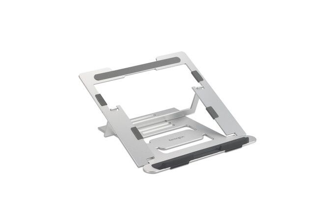 kensington easy riser soporte de aluminio para portatil hasta 16" estructura que facilita la ventilacion 6 ajustes de altura fabricado en aluminio base antideslizante color gris