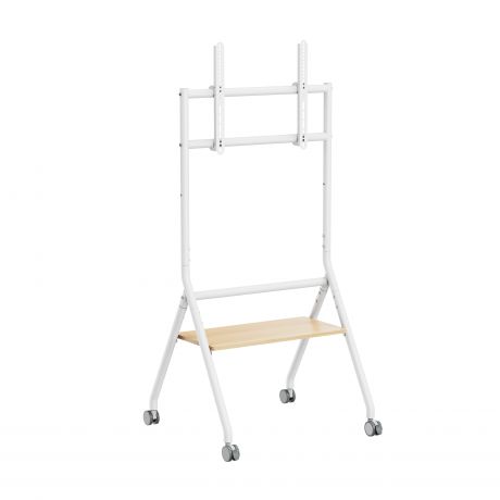 ewent ew1582 soporte de suelo para pantallas interactivas/tv de 37 a 86" bandeja multiusos peso max. 80kg altura ajustable ruedas color blanco