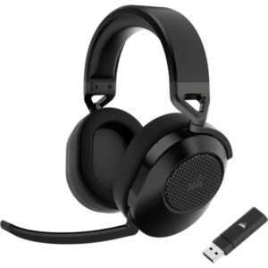 corsair hs65 wireless v2 auriculares gaming inalambricos con microfono conectividad bluetooth 5.4 e inalmabrica 2.4ghz sonido inmersivo 7.1 autonomia hasta 24h color negro