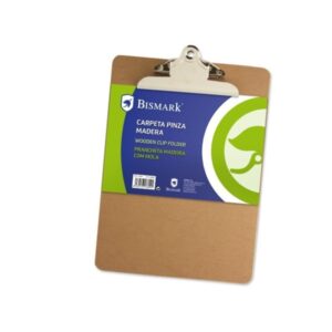 bismark carpeta sujetapapeles con base de madera y pinza metalica formato a5