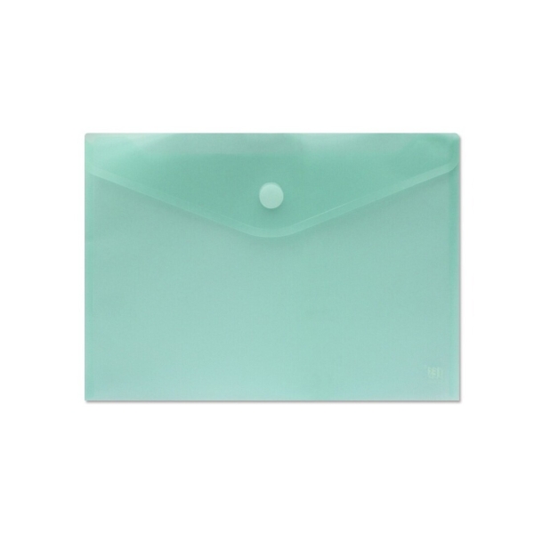 sobre portadocumentos a4 cierre de velcro fabricado en polipropileno medidas 325x230mm verde transparente