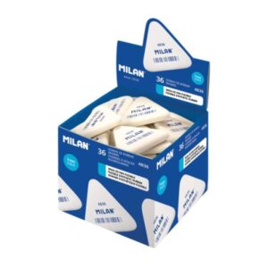 milan 4836 goma de borrar triangular flexible miga de pan caucho sintetico color blanco